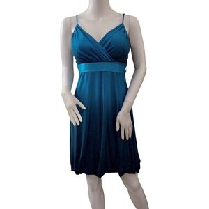 ONYX NITE Blue Sparkle Party Mini Dress‎ Size 6 Baby Doll Fairy Mermaid Formal